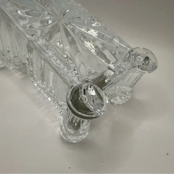 Vintage Clear Glass Lead Crystal Tape Dispenser Desk Accessory - Picture 8 of 8